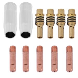 11pcs contact nozzles tips holders kit, mig welder consumable accessory welding gun accessory kit fit for 15ak torch gun