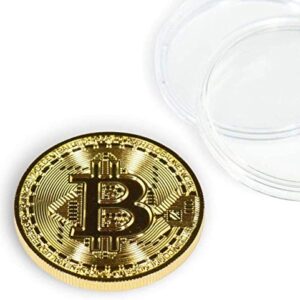 3Pcs Bitcoin Coin - Gold Silver and Bronze Physical Blockchain Cryptocurrency in Protective Collectable Gift。 | BTC Cryptocurrency | Chase Coin