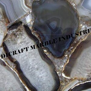 Natural Dark Agate Stone Round 24" x 24" Coffee & Centre Table Top, Natural Dark Agate Stone Round Side & Corner Table Top, Natural Dark Agate Stone Table Top, Piece Of Conversation, Family Heir Loom