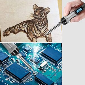 Soldering Iron Kit Electronics,80W Digital LCD Display Welding Iron (392℉ - 842℉) With On/Off Switch And Temperature Adjustable, Fast-Heating Ceramic Thermostatic Design Soldering Kit