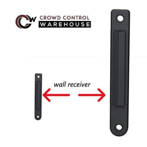 Crowd Control Warehouse - CCW Series WMB-125 Fixed Wall Mount Retractable Belt Barrier - 11 Foot, Yellow"Caution: DO NOT Enter" Belt with Black Steel Case