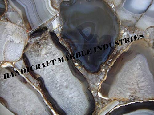 Natural Grey Agate Stone Round 18" x 18" Inch Side Table Top, Natural Grey Agate Stone Corner Table Top, Agate Stone Dining Table Top, Agate Coffee Table Top, Piece of Conversation, Family Heir Loom