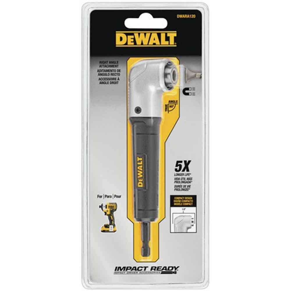 DEWALT Right Angle Attachment, Impact Ready (DWARA120) and DEWALT Pivot Bit Holder Set, 14-Piece (DWPVTC14)