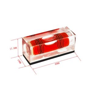 High precision mini level bubble, mini level bubble, three line level ball, level ruler, household level magnetic 4PCS (40x17.5x15mm red magnetic)