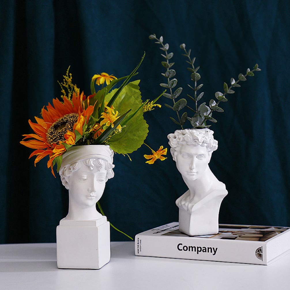 BESPORTBLE White Statue Decor 1pc Ancient Greece White Girl Household Decorative Flower Pots