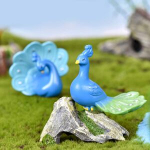 WINOMO 4pcs Peacock Micro Landscape Toy Bonsai