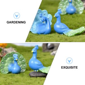 WINOMO 4pcs Peacock Micro Landscape Toy Bonsai