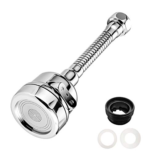 Kitchen Faucet Aerator Sink Tap Sprayer Head, 3 Molds Adjustable Faucet Sprayer, 360° Rotatable Faucet Extension Tubes, Booster, Water Saving and Anti-Splash