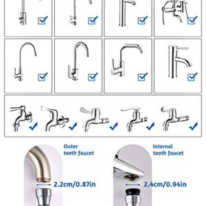 Kitchen Faucet Aerator Sink Tap Sprayer Head, 3 Molds Adjustable Faucet Sprayer, 360° Rotatable Faucet Extension Tubes, Booster, Water Saving and Anti-Splash