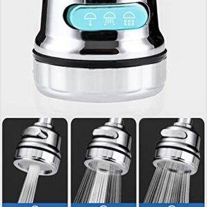 Kitchen Faucet Aerator Sink Tap Sprayer Head, 3 Molds Adjustable Faucet Sprayer, 360° Rotatable Faucet Extension Tubes, Booster, Water Saving and Anti-Splash