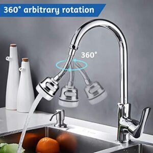 Kitchen Faucet Aerator Sink Tap Sprayer Head, 3 Molds Adjustable Faucet Sprayer, 360° Rotatable Faucet Extension Tubes, Booster, Water Saving and Anti-Splash