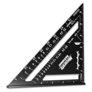 mecurate rafter square, 7 inch triangle carpenter square die-cast aluminum alloy for woodworking and carpentry (7 inch)