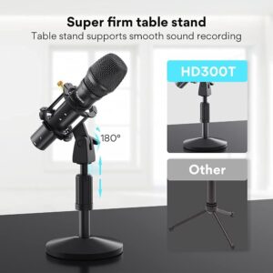 MAONO USB/XLR Podcast Dynamic Microphone, Studio Mic Kit with Volume Control, Shock Mount, Pop Filter, Ideal for Vocal, Instruments Recording, Voice Over, Live Streaming (HD300T)