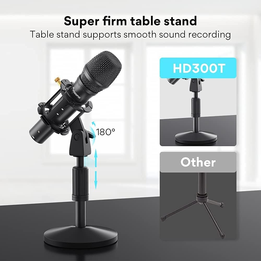 MAONO USB/XLR Podcast Dynamic Microphone, Studio Mic Kit with Volume Control, Shock Mount, Pop Filter, Ideal for Vocal, Instruments Recording, Voice Over, Live Streaming (HD300T)