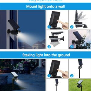 Maksone 2023 Motion Sensor Solar Security Lights Outdoor 2-in-1 Landscape Spotlights Wall Lights Dummy Camera with Flashing Red LED for Yard Garden Driveway Pool Patio 2 Pack