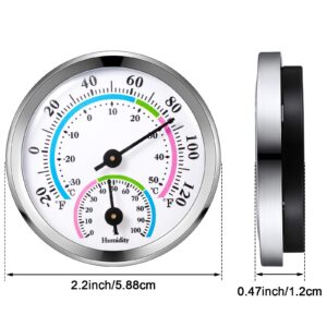 Weewooday 3 Pieces Mini Thermometer Hygrometer Indoor Outdoor Thermometer Temperature Humidity Monitor Gauge Temperature Monitor for Home Wall Room Incubator Tank (Silver)