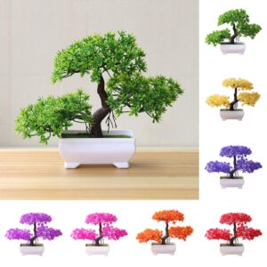 WskLinft Artificial Bonsai Natural Lifelike Plastic Welcome Pine Bonsai Home Office Green