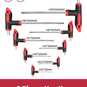 ROTATION 16 Pcs Hex and Torx Wrench Set, T Handle Allen Key with Case, for Long Shafts, Storage Rack, Auto, Bike, Moto