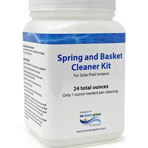 No More Green Technologies Solar Pool Ionizer Spring and Basket Cleaning Kit | Up to 24 Cleanings | Easy Cleaner Kit for Spring, Basket and Copper Anode