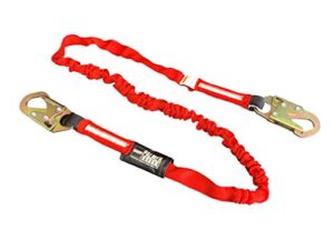 palmer safety l121133 6 ft single leg safety lanyard internal shock absorber w/dual snap hooks i osha/ansi compliant restraint lanyards i ideal use for arborist, roofer & construction workers
