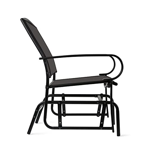 Amazon Basics Outdoor Patio Textilene Glider Chair - Set of 2, Black, 30.3"D x 24.21"W x 36.2"H