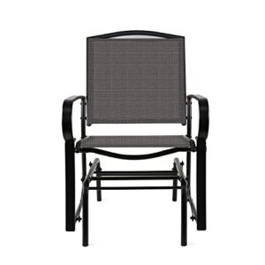 Amazon Basics Outdoor Patio Textilene Glider Chair - Set of 2, Black, 30.3"D x 24.21"W x 36.2"H