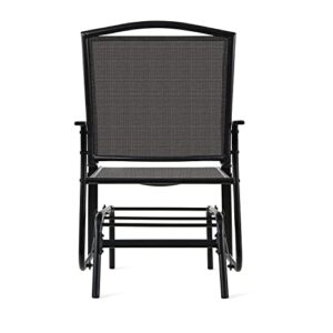 Amazon Basics Outdoor Patio Textilene Glider Chair - Set of 2, Black, 30.3"D x 24.21"W x 36.2"H