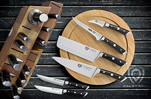 The Dalstrong Gladiator Series Elite 18pc Colossal Knife Set Bundled With The Dalstrong Premium Whetstone Kit - #1000/#600 Grit