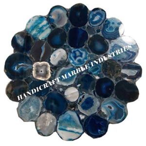 Blue Agate Side Table, Blue Lace Agate Stone Table 18 Inch, Flower Agate Meaning, Flower Agate Healing Properties, How To Pronounce Agate