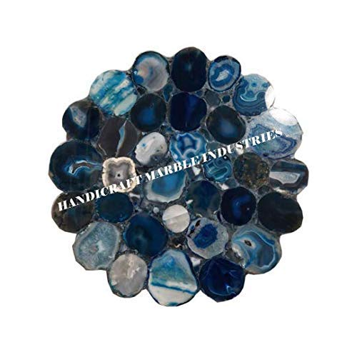 Blue Agate Side Table, Blue Lace Agate Stone Table 18 Inch, Flower Agate Meaning, Flower Agate Healing Properties, How To Pronounce Agate