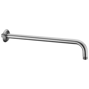 anpean 16 inch l-shaped shower arm with flange, wall mounted rain shower head extension arm, brushed nickel