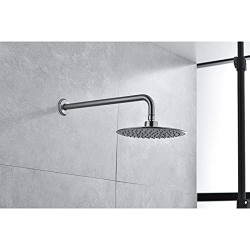 Anpean 16 Inch L-Shaped Shower Arm with Flange, Wall Mounted Rain Shower Head Extension Arm, Brushed Nickel