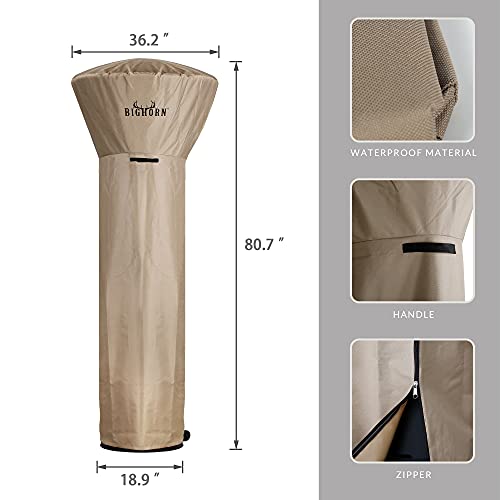 Patio Heater Waterproof Cover with Zipper BIG HORN OUTDOORS Standup Patio Heater Cover 36 Inches Heavy Duty Waterproof Heater Cover Storage Bag For Outdoor Heater Black Friday deals Cyber Monday deals