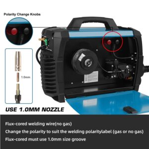 Prostormer Welding Machine, MIG/TIG/MMA 3 in 1 Multifunctional Welder with Digital Display, Electrode Holder, Earth Clamp, Input Power Adapter Cable and Brush