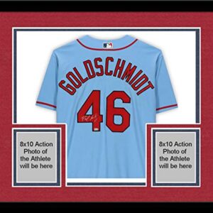 Framed Paul Goldschmidt St. Louis Cardinals Autographed Powder Blue Nike Authentic Jersey - Autographed MLB Jerseys