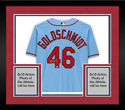 Framed Paul Goldschmidt St. Louis Cardinals Autographed Powder Blue Nike Authentic Jersey - Autographed MLB Jerseys