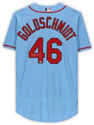 Framed Paul Goldschmidt St. Louis Cardinals Autographed Powder Blue Nike Authentic Jersey - Autographed MLB Jerseys