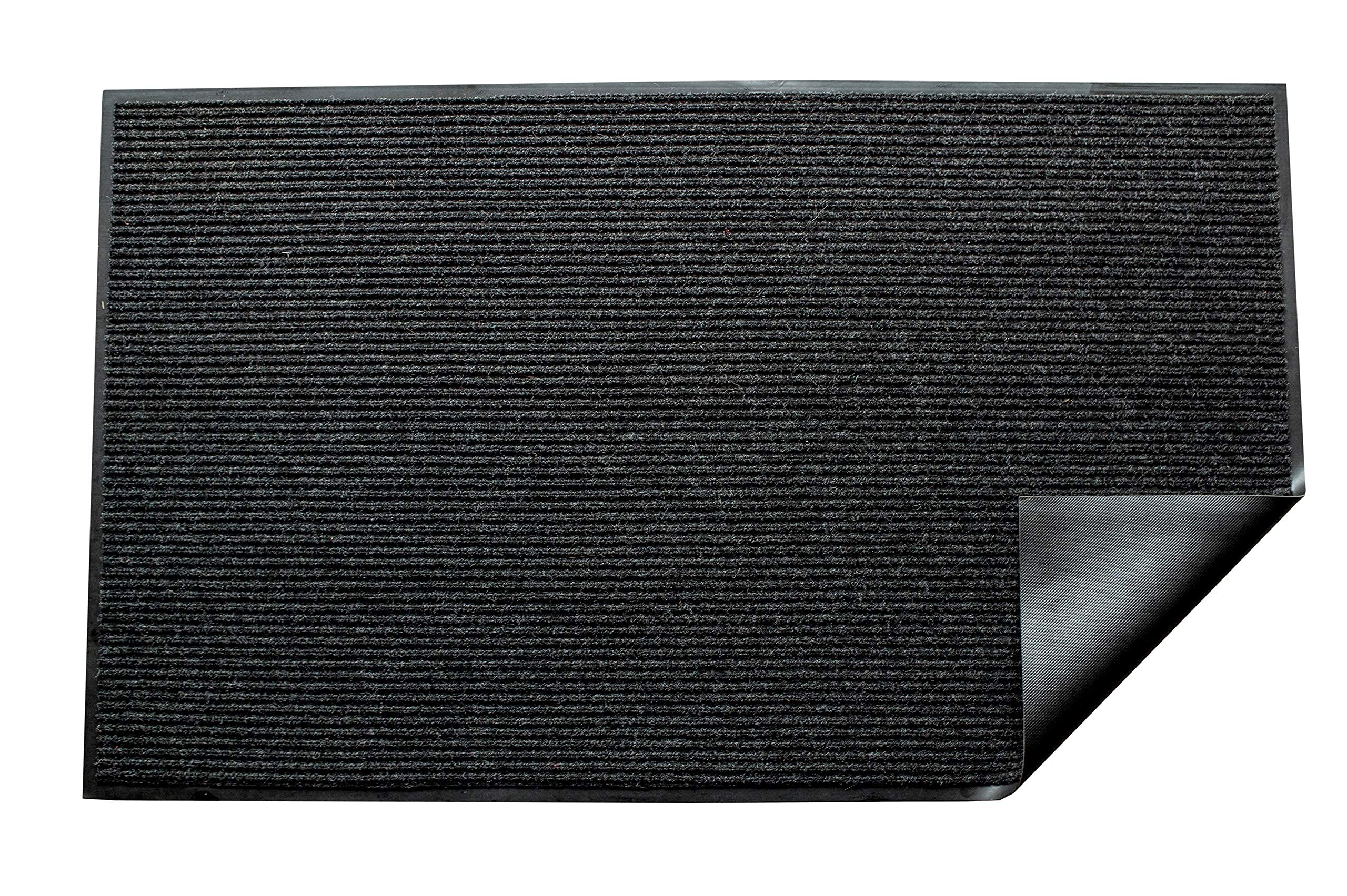 UNIMAT 3x5 (36"x60") Dual Ribbed Outdoor-Indoor Doormat with Waterproof Charcoal Rubber Backing - Stylish Welcome Mat, Perfect for Home, Office, and Kitchen Entrances