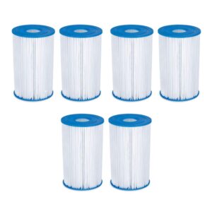summer waves p57000302 replacement type b swimming pool and hot tub spa cartridge with heavy duty ultimate filtration paper (6 pack)