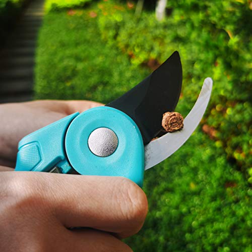 Pruning Shears for Gardening 8”Stainless Steel Gardening Hand Pruner, Bypass Pruning Shears Steel Blades with Adjustable Up to 5/8" Cut, Non-stick Coating