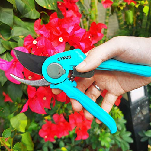 Pruning Shears for Gardening 8”Stainless Steel Gardening Hand Pruner, Bypass Pruning Shears Steel Blades with Adjustable Up to 5/8" Cut, Non-stick Coating