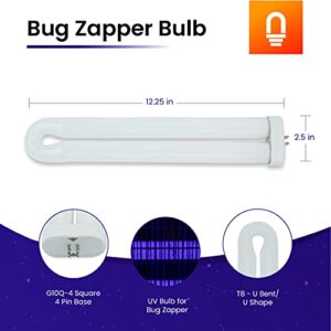 lumenivo FUL40T8 Fluorescent Black Light Bug Zapper Ultraviolet Replacement Bulb 40 Watt, G10Q-4 Square 4 Pin Base, T8 U Shape Bug Zapper Bulb Replacement - 1 Pack