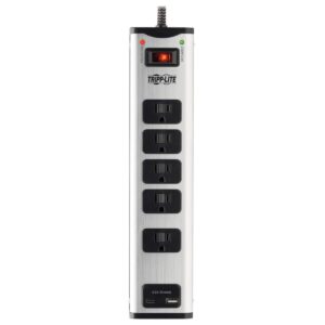 Tripp Lite Surge Protector Power Strip 5-Outlet Metal 1 USB-A & 1 USB C Charging Ports 3.9A Shared 6ft Cord (TLM506USBC)