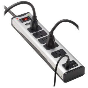 Tripp Lite Surge Protector Power Strip 5-Outlet Metal 1 USB-A & 1 USB C Charging Ports 3.9A Shared 6ft Cord (TLM506USBC)