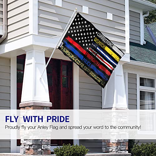 Anley Fly Breeze 3x5 Foot Multi Line American Flag - Vivid Color and Fade proof - Canvas Header and Double Stitched - Supporting Our First Responders Flags Polyester with Brass Grommets 3 X 5 Ft