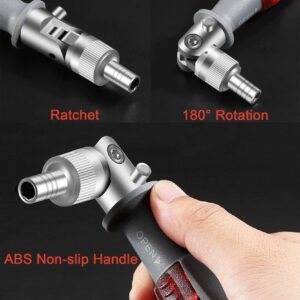 Deselen Ratcheting Screwdriver with Magnetic Bit Ratchet, Multi Bit Set, 10 in 1 Screwdriver Small Pocket Stubby Design, 1 Pack All in One Screwdriver (Red)