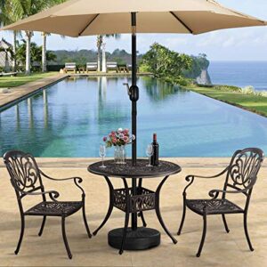 Yaheetech Cast Aluminum Dining Chairs Set of 2, Stackable Patio Dining Chairs Patio Furniture for Garden Deck Antique, Bronze
