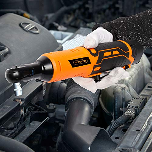 VonHaus Cordless Electric Ratchet Wrench Set with 12V Lithium-Ion Battery and Charger Kit 1/4" Drive