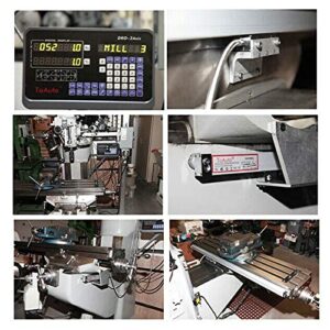 TOAUTO Digital Readout 2 Axis 3 Axis DRO Display Linear Scale 100~1000mm Precision 5um for Bridgeport/Knee Milling Lathe EDM Mill Machine (DRO-2Axis)