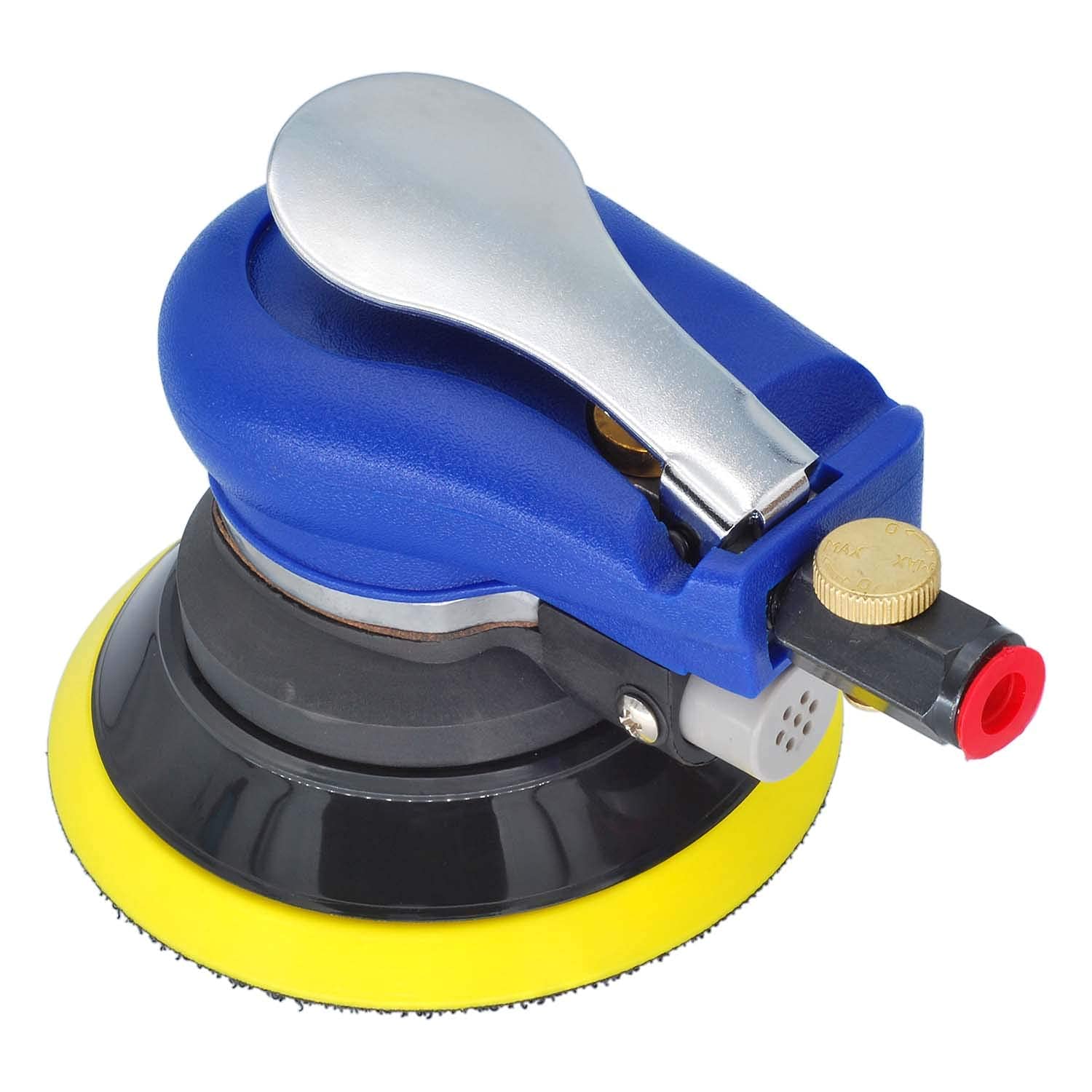 5 Inch Air Random Orbital Sander, Pneumatic Palm Sander tool with 10 Pcs Sandpapers, Air Sanders For Auto Body Work By Bowd